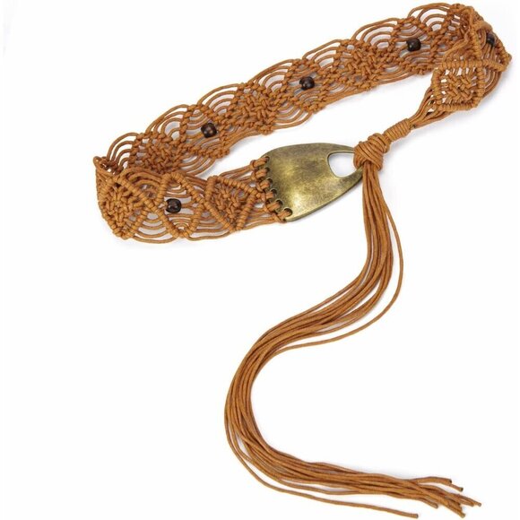 Women\'s Wax Rope Bohemian Style Braid Waist Belt for Dress Jeans main image 7